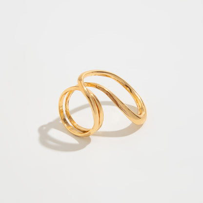 Exaggerated Irregular Curved Polished Alloy Bracelets Set