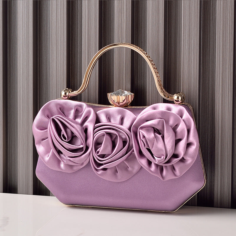 New Silk Floral Evening Clutch Bag for Parties