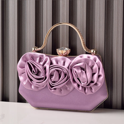 New Silk Floral Evening Clutch Bag for Parties
