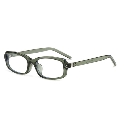 Rectangle Frame Sunglasses with Studs Trendy Casual UV400 Protection