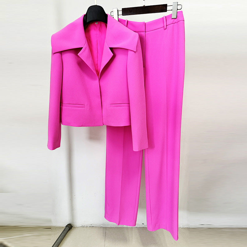 Stylish Jacket & Pants Set with Pocket