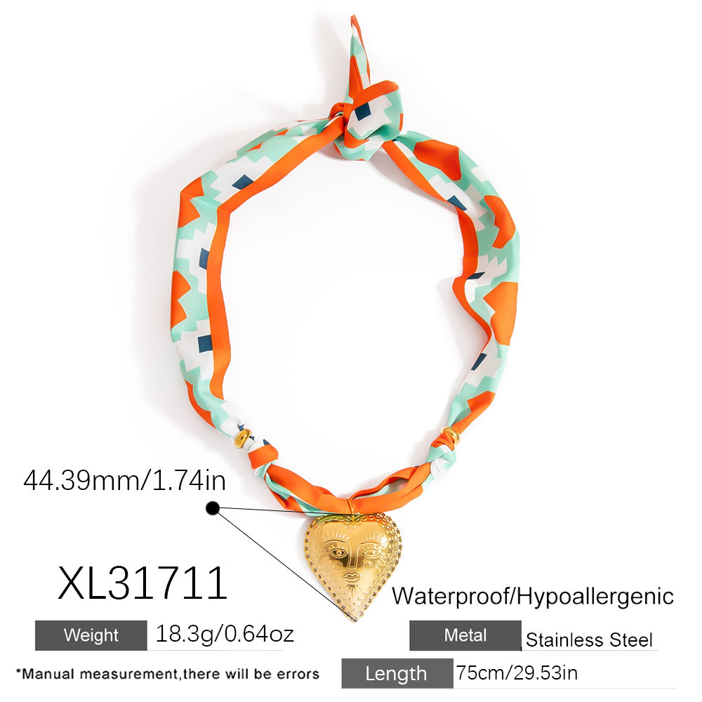Dopamine Sunflower Pendant Necklace and Bracelet Set - Stainless Steel