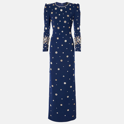 Beaded Bodycon Maxi Dress Elegant Stylish