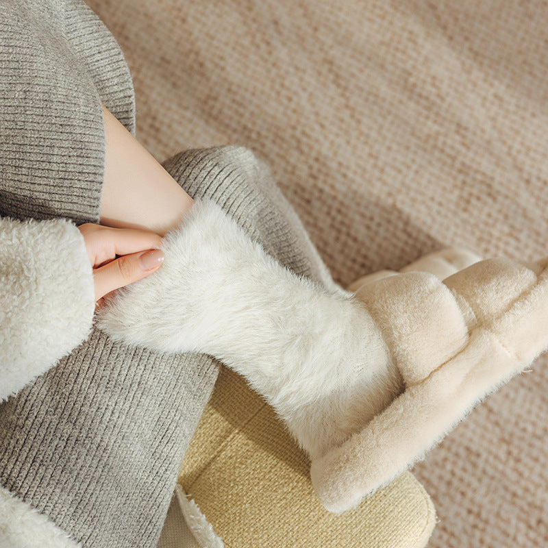 Winter Fuzzy Plush Thicken Warm Crew Socks