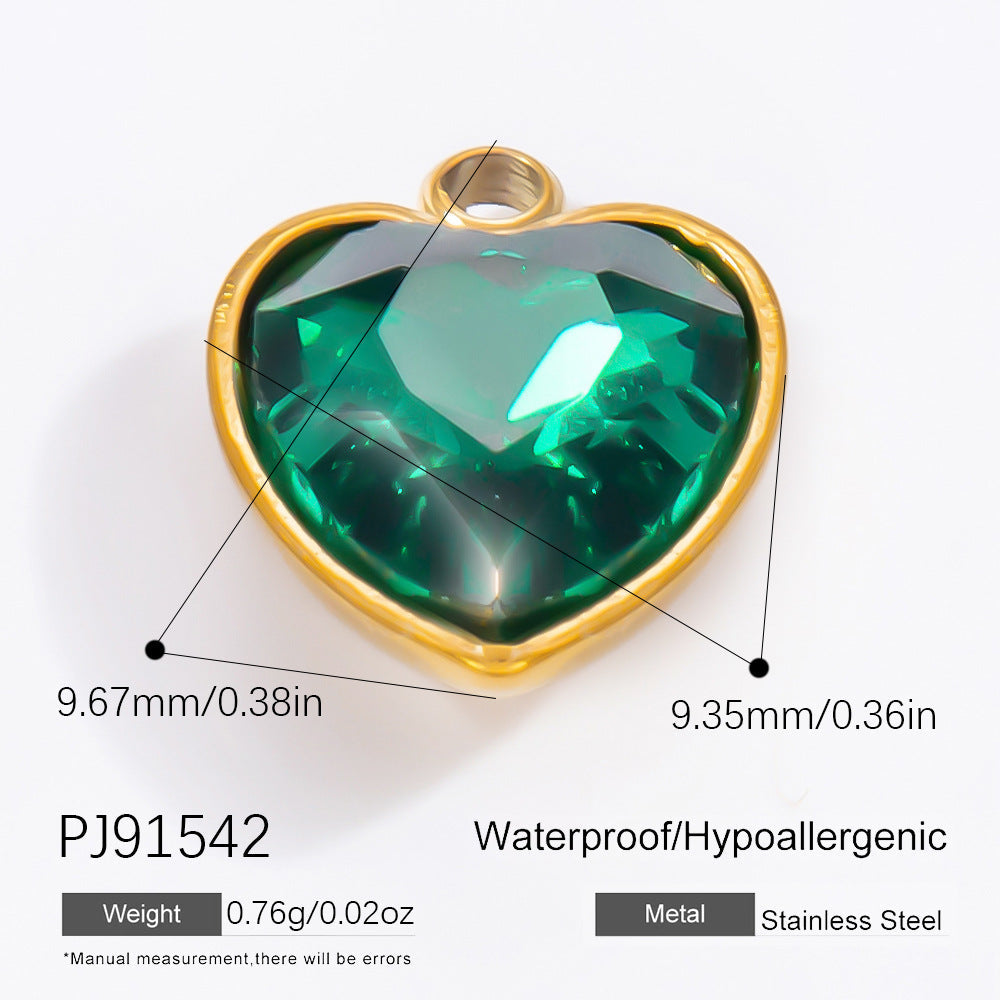 Colorful Heart Moon Pendant Charm Stainless Steel DIY Earrings
