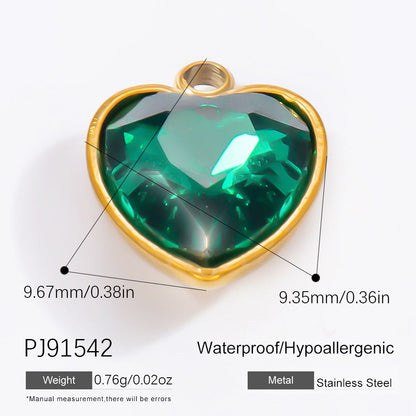 Colorful Heart Moon Pendant Charm Stainless Steel DIY Earrings