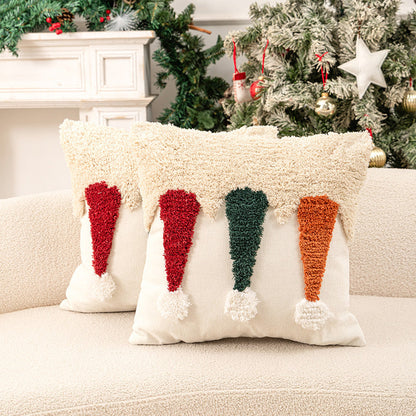 Minimalist Plush Embroidery Christmas Throw Pillow Case