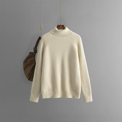 Solid Color Turtleneck Thicken Knit Sweater
