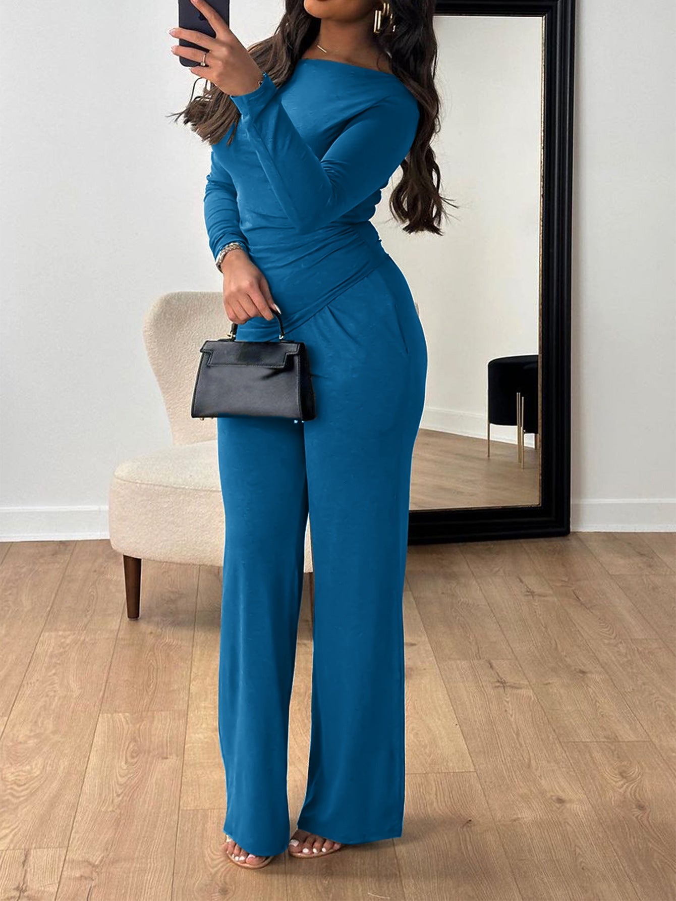 Elegant Long Sleeve T-Shirt and Pants Set for Women