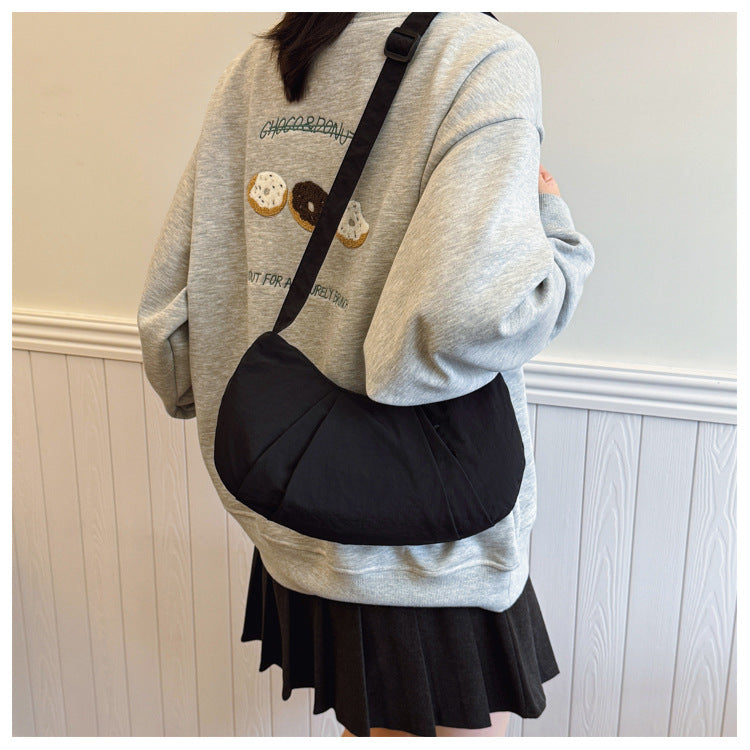 Minimalist Solid Color Dumpling Underarm Bag