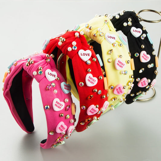 Elegant Heart Shaped Rhinestone Headband for Women