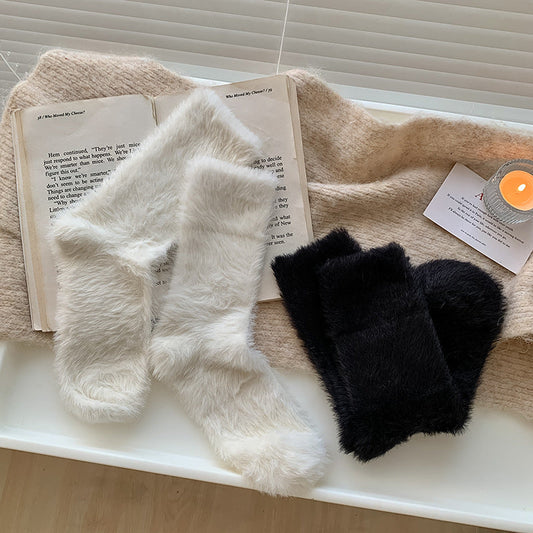 Winter Fuzzy Plush Thicken Warm Crew Socks