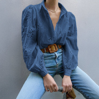 Fashionable Loose Fit Hollow Out Cardigan Top for Women