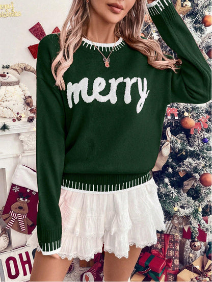 Casual Round Neck Knit Christmas Pullover Sweater