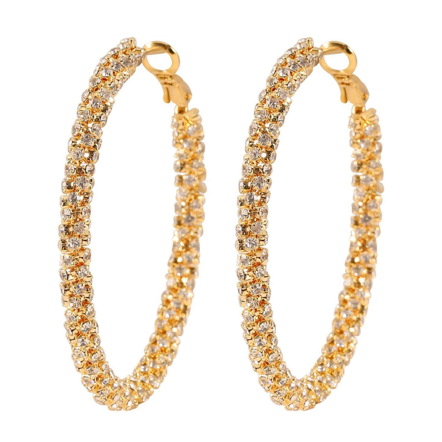 Geometric Rhinestone Circle Earrings For Women