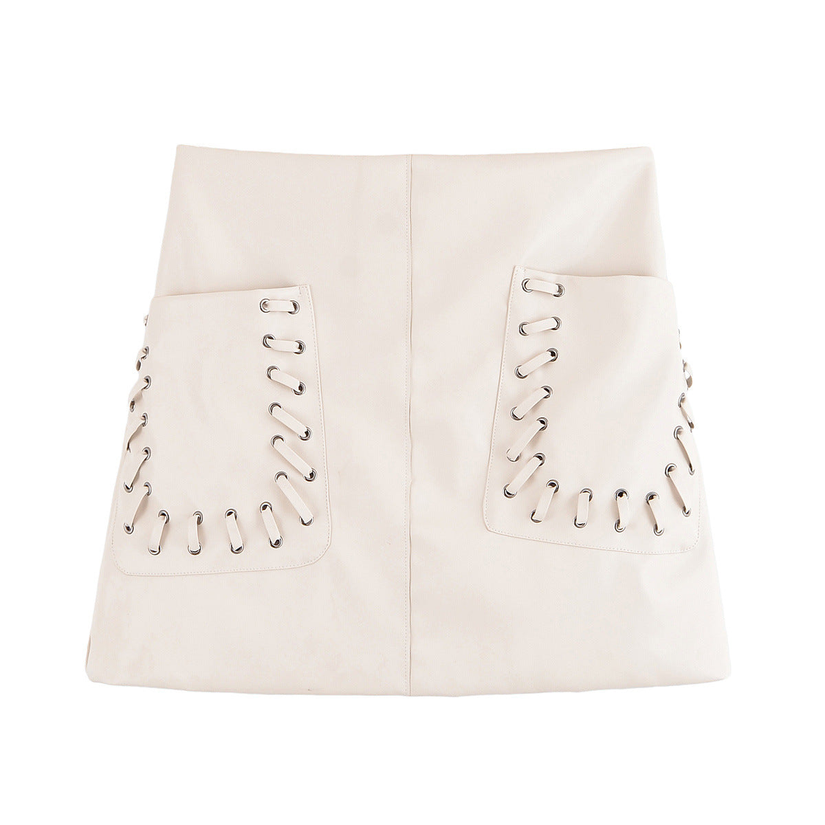 Simple Leather High Waist Mini Skirt