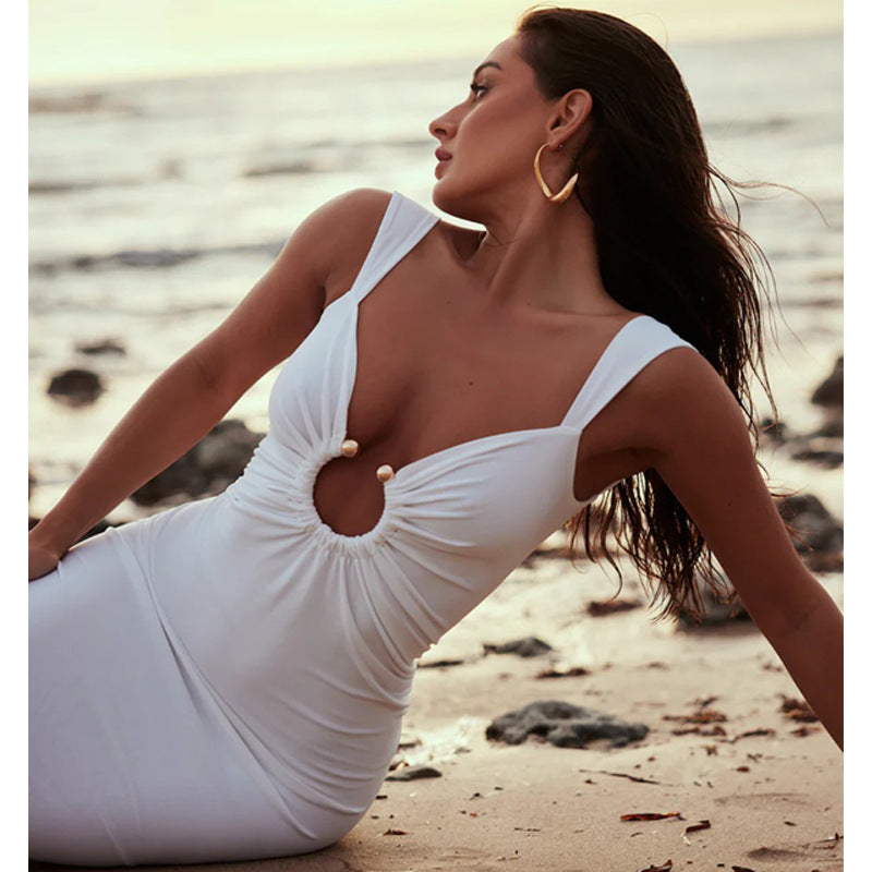 Sexy V-Neck Backless Bodycon Dress