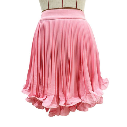 Pleated Chiffon Skirt Stylish Casual Mini Skirt
