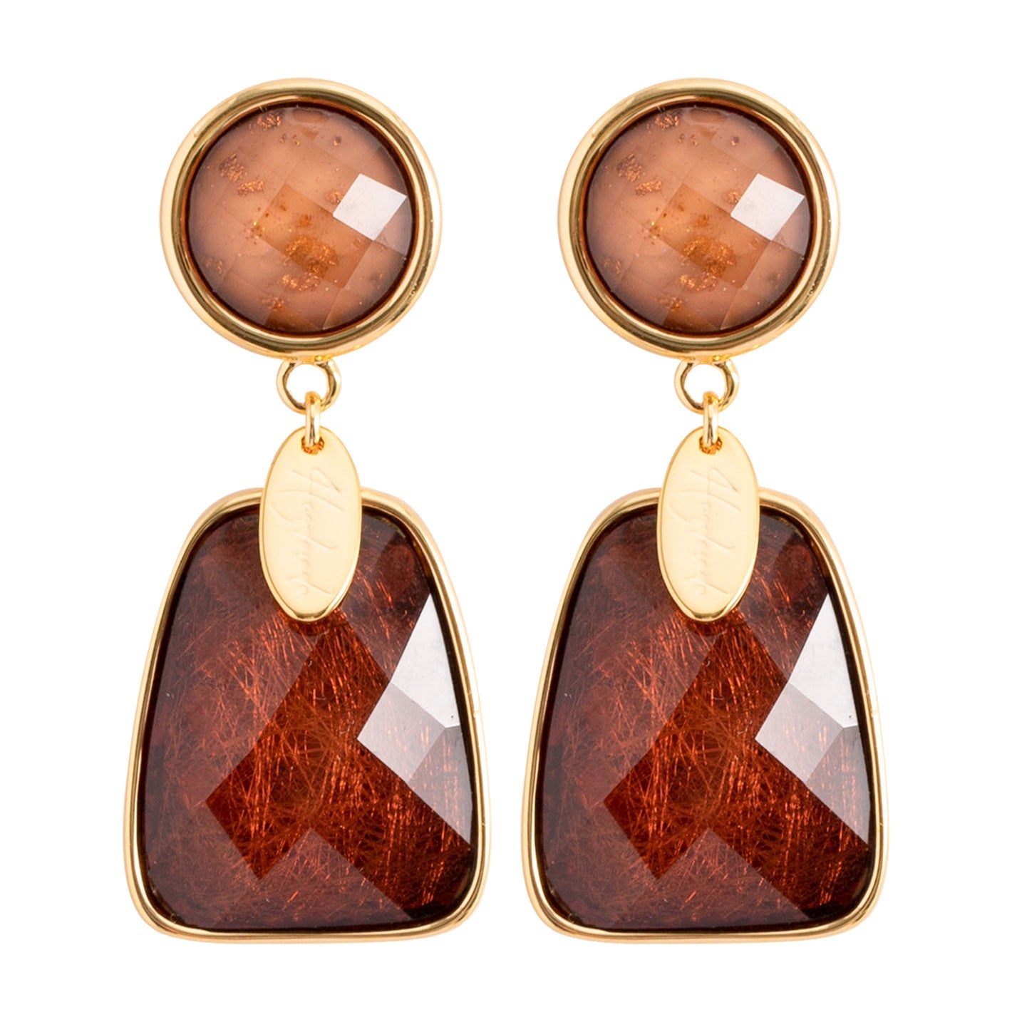 Chic Geometric Resin Drop Earrings With Silver Needle