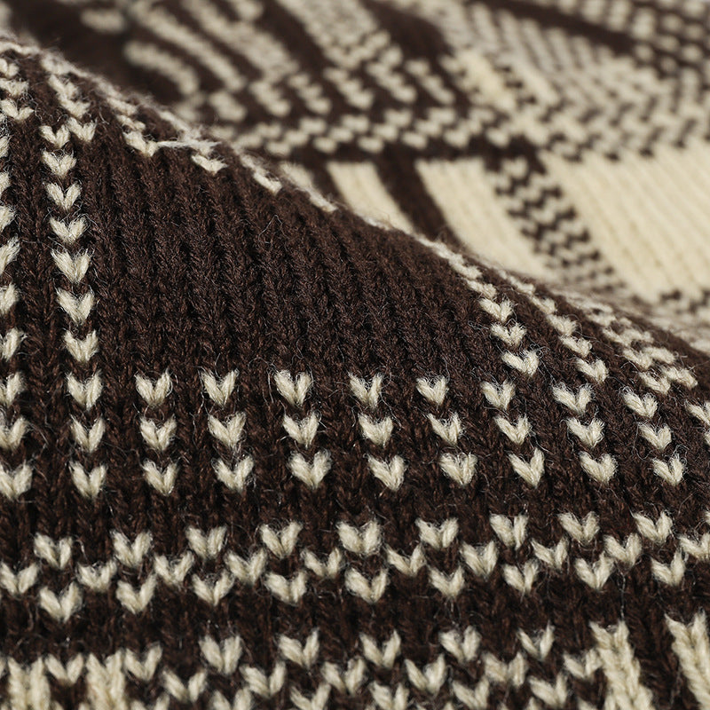Trendy Striped Color Block Warm Knit Beanie Hat