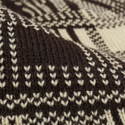 Trendy Striped Color Block Warm Knit Beanie Hat