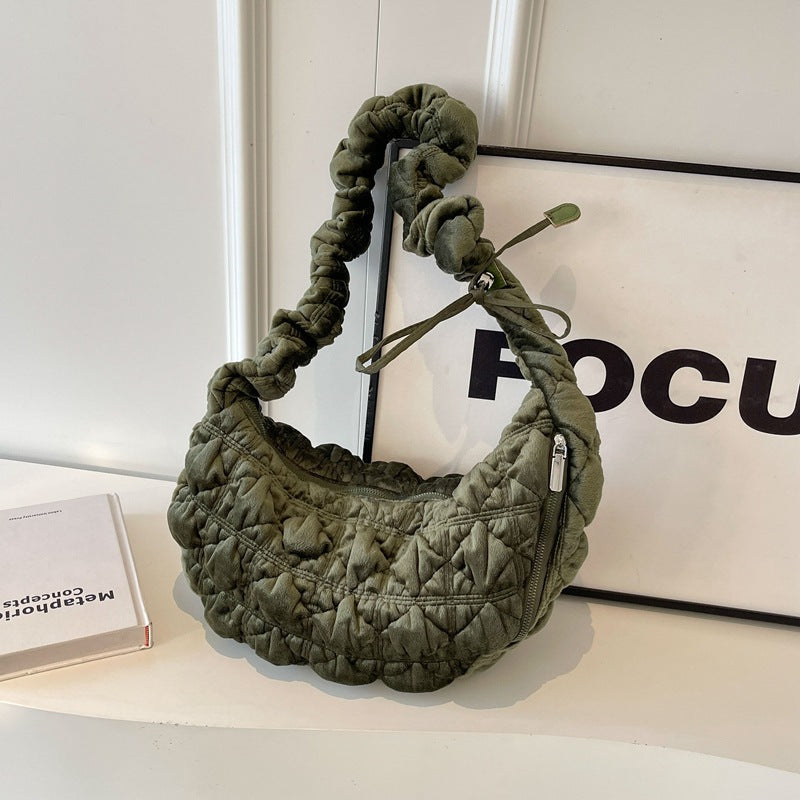 Trendy Velvet Cloud Tote Bag Soft Casual Shoulder Bag