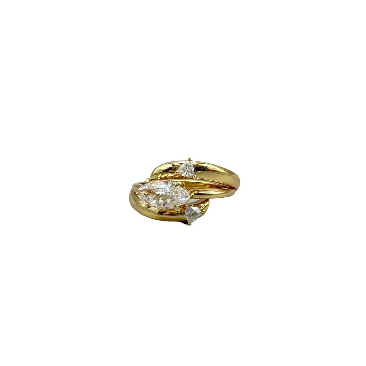 Simple Layered Rhinestone Elegant Rings