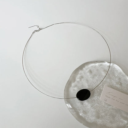 Minimalist Resin Pendant Chain Choker Necklace