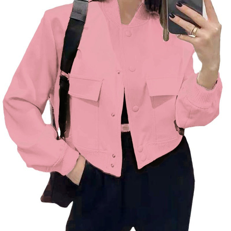 Elegant Casual Long Sleeve Coat with Single Button Closure