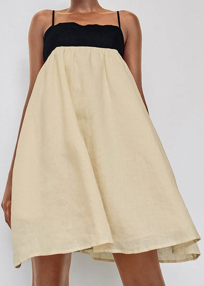 Two Tone A Line Mini Dress Breathable Fabric