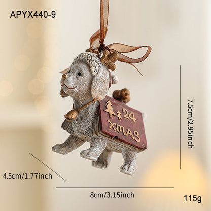 Colorful Resin Christmas Cartoon Hanging Ornament