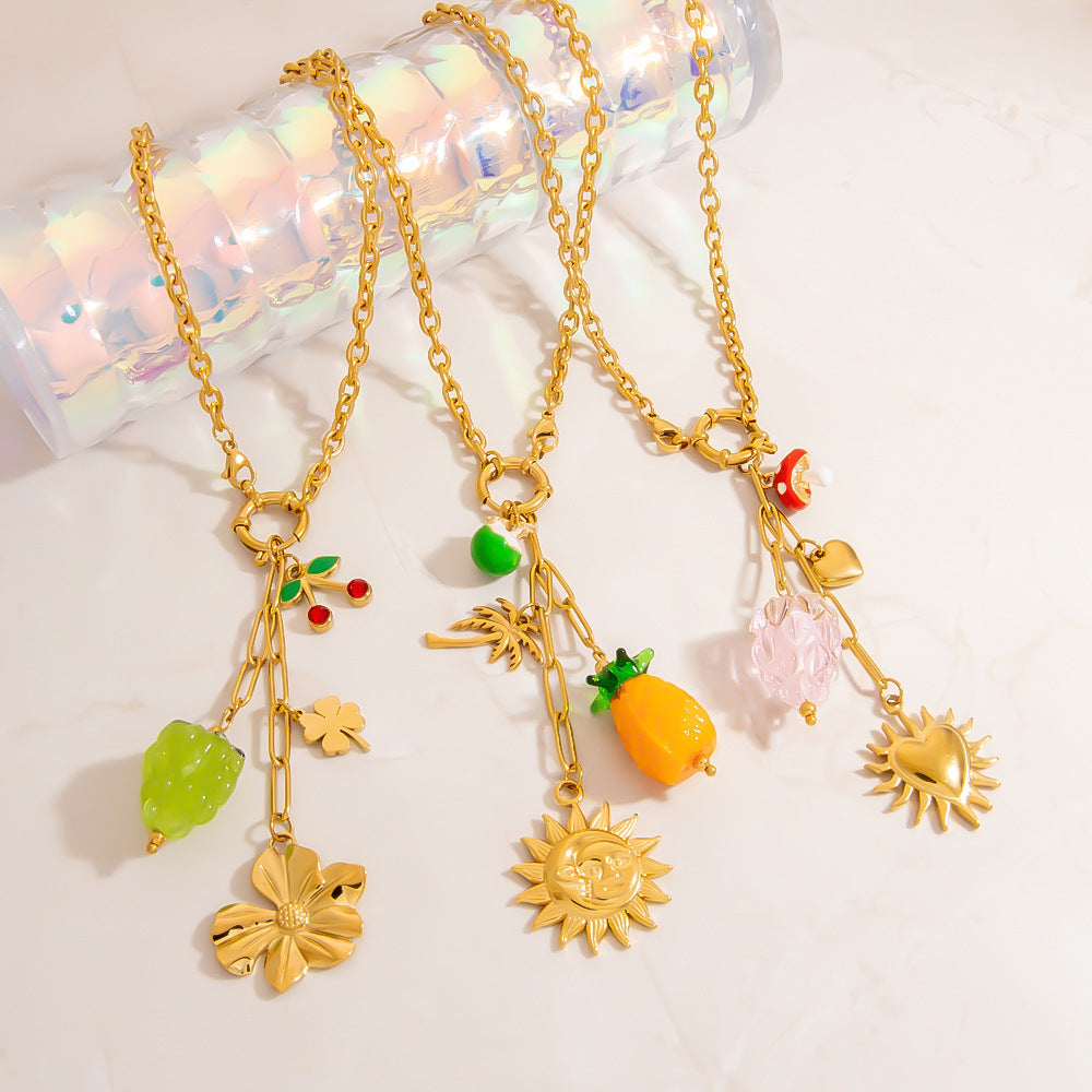 DIY Stainless Steel Butterfly And Star Pendant Necklace
