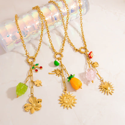 DIY Stainless Steel Butterfly And Star Pendant Necklace