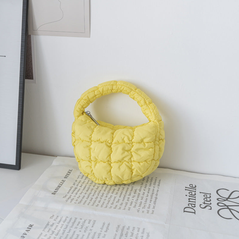 Mini Cloud Bag with Ruching Stylish Nylon Tote