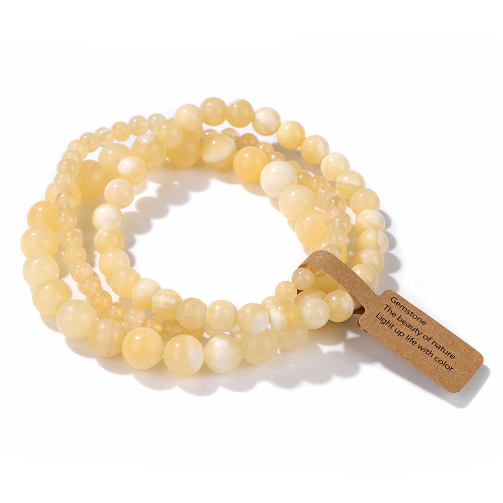 3Pcs Simple Stretch Beaded Bracelet Set