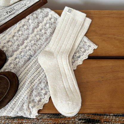 Trendy Wool Vertical Striped Warm Crew Socks