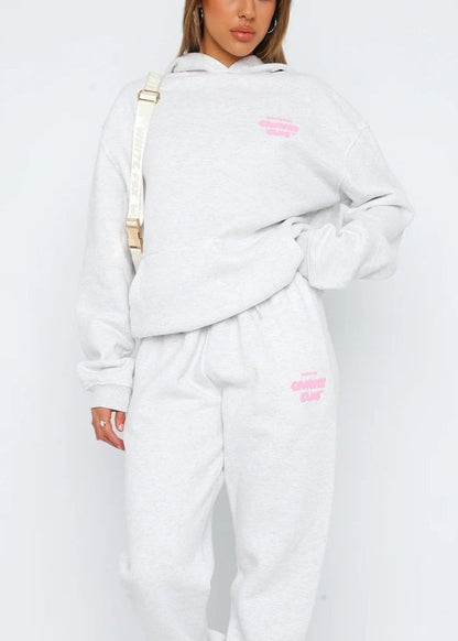 Oversized Hoodie And Jogger Set Plush Cotton
