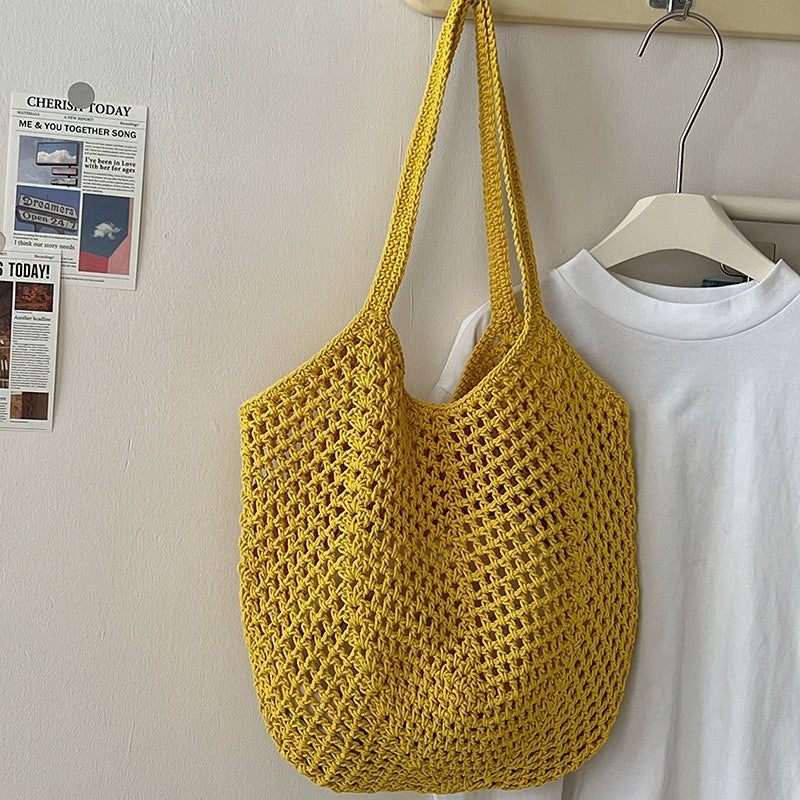 Trendy Woven Tote Bag Casual Chic Handbag