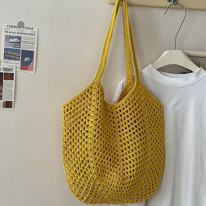 Trendy Woven Tote Bag Casual Chic Handbag