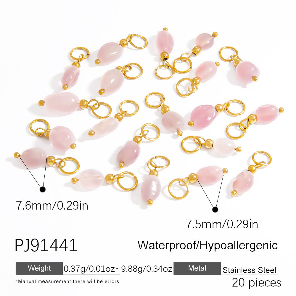Fashion Stainless Steel Natural Stone Pendant Earrings