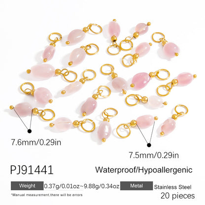 Fashion Stainless Steel Natural Stone Pendant Earrings