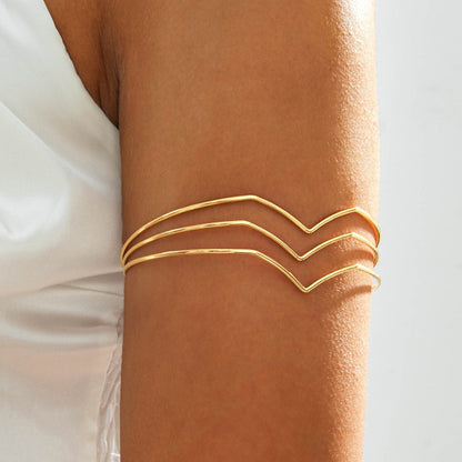 Floral Open Arm Cuff Bracelet Geometric Punk Style Beach Party Jewelry