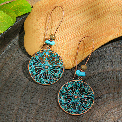 Vintage Style Alloy Earrings with Geometric Design and Bohemian Charm