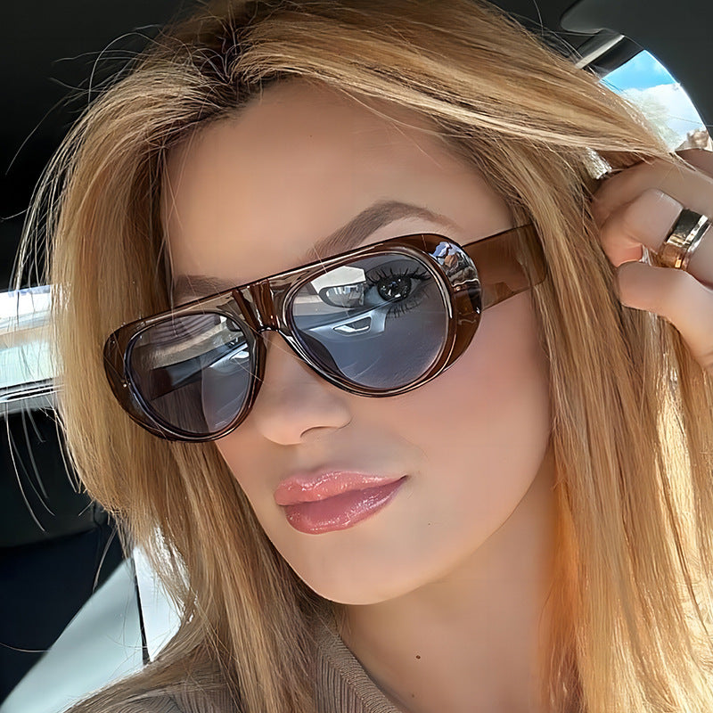 Fashionable Oval High-End Casual UV400 Sunglasses
