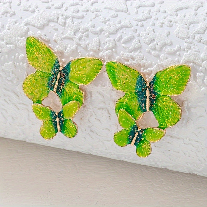 Colorful Floral Statement Earrings Handmade Resin Dangle Earrings