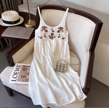 Crosa - Crochet Lace Spaghetti Strap Dress