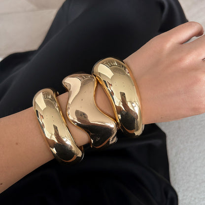 Geometric Metal Cuff Bracelet Trendy Statement Jewelry