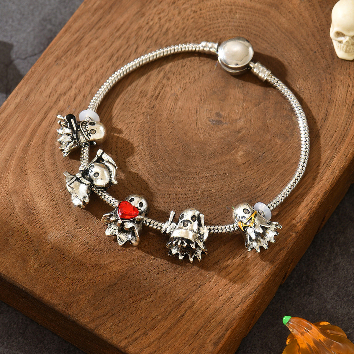 Punk Gothic Skeleton Metal Chain Halloween Bracelet