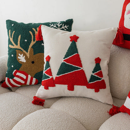 Square Christmas Holiday Decor Throw Pillow Covers