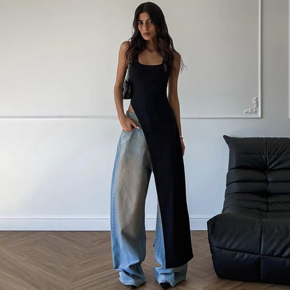 Trendy Sleeveless Midi Dress With Side Slit